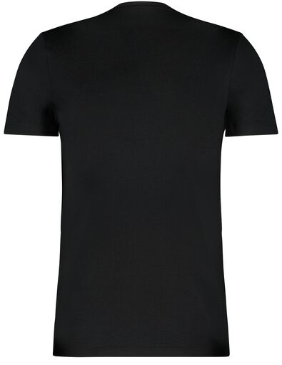 heren t-shirt regular fit o-hals - 2 stuks zwart L - 34277035 - HEMA