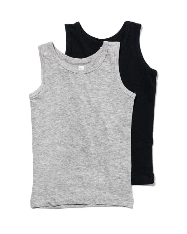 kinderhemden - 2 stuks grijsmelange grijsmelange - 1000001437 - HEMA