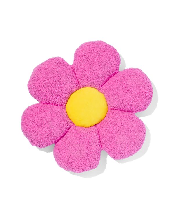 knuffelkussen bloem roze/wit Ø43cm - 61110096 - HEMA