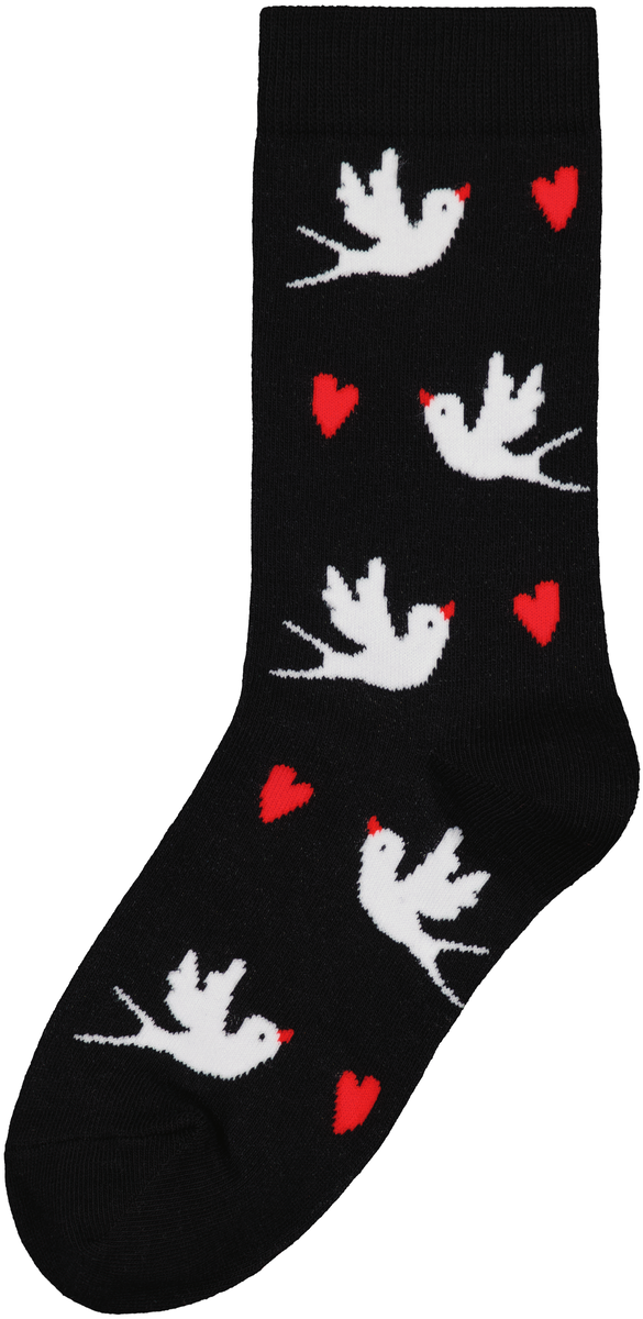sokken met katoen lovebirds zwart zwart - 1000029357 - HEMA