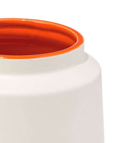 vaas aardewerk Ø11.5x21 naturel/oranje - 13323133 - HEMA