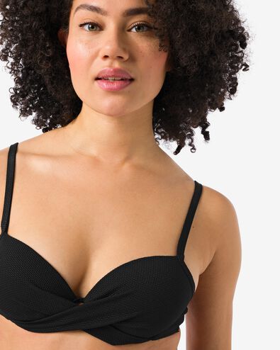 dames push-up bikinitop cup A-E zwart zwart - 22351420BLACK - HEMA