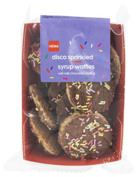 HEMA Stroopwafel Chocolade Gekleurde Hagelslag 145gram HEMA Stroopwafel Chocolade Gekleurde Hagelslag 145gram