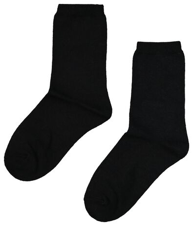 2-pak damessokken met wol zwart zwart - 1000017157 - HEMA