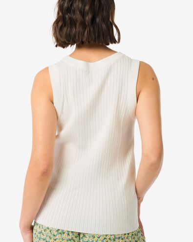 dames tanktop Frida met ribbels wit wit - 36258950WHITE - HEMA