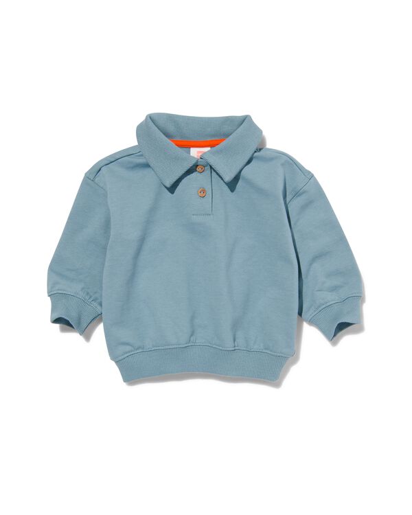 baby sweater met polokraag blauw blauw - 33179240BLUE - HEMA