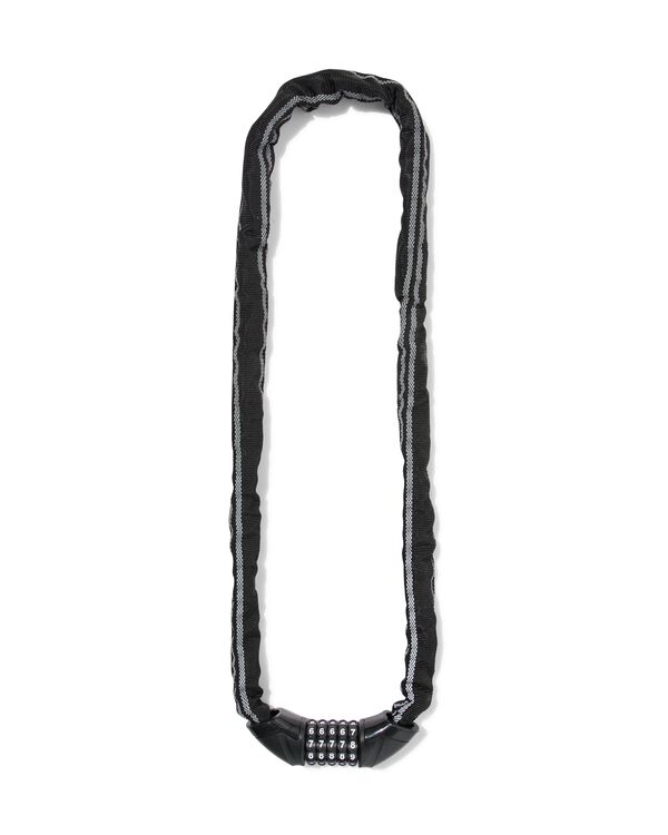 ketting met cijferslot 120cm Ø6mm zwart - 41151004 - HEMA