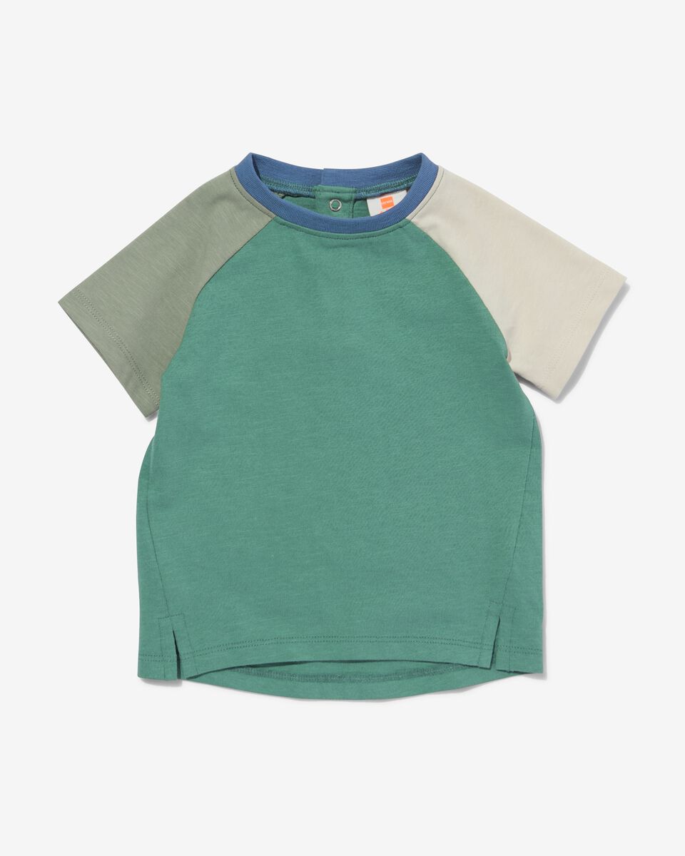 baby t-shirt met kleurblokken groen groen - 1000031031 - HEMA