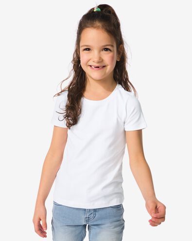 kinder t-shirts biologisch katoen - 2 stuks wit wit - 30835729WHITE - HEMA