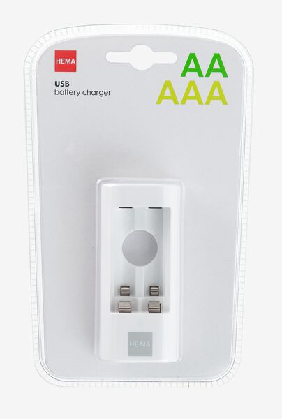 USB batterijlader voor AA of AAA batterijen - 41290280 - HEMA