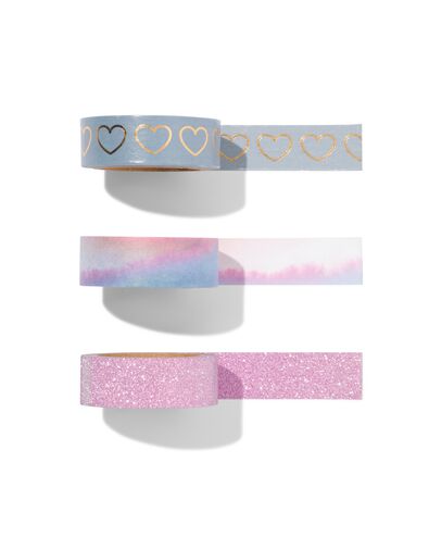 washi tapes met glitters - 3 stuks - 14190071 - HEMA