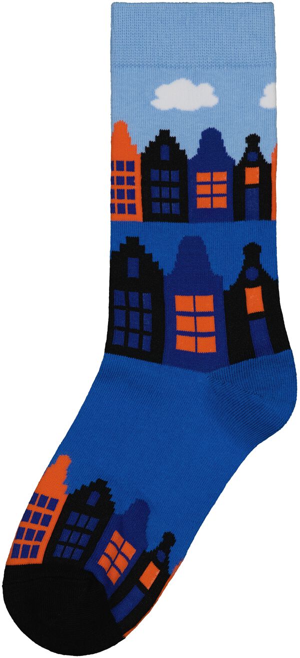 sokken met katoen happy home blauw blauw - 1000029367 - HEMA