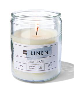 Geurkaars In Glas Ø6.5 Linen (wit)