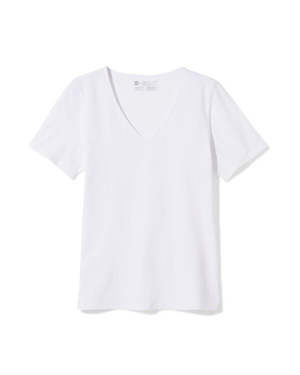dames T-shirt perfect comfort katoen wit wit - 19611504WHITE - HEMA