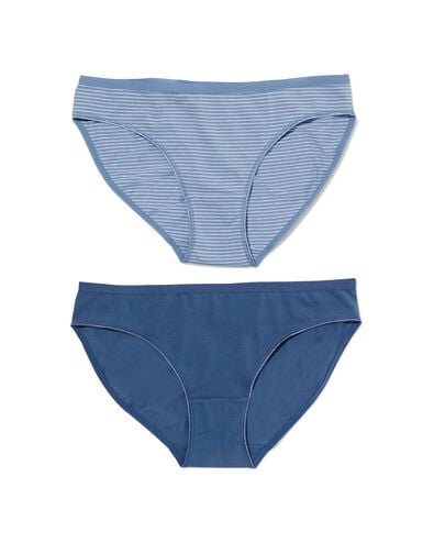 dames slips stretch katoen - 2 stuks blauw XL - 19620928 - HEMA