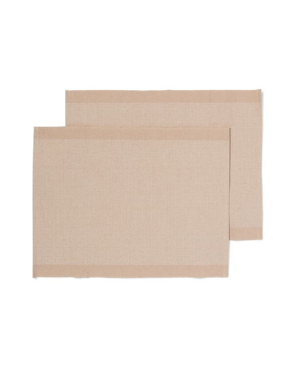 placemats met jute 35x45 beige met strepen - 2 stuks - 5330280 - HEMA