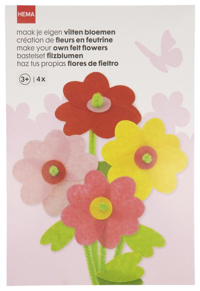vilt bloemen maken - 4 stuks - 15900041 - HEMA
