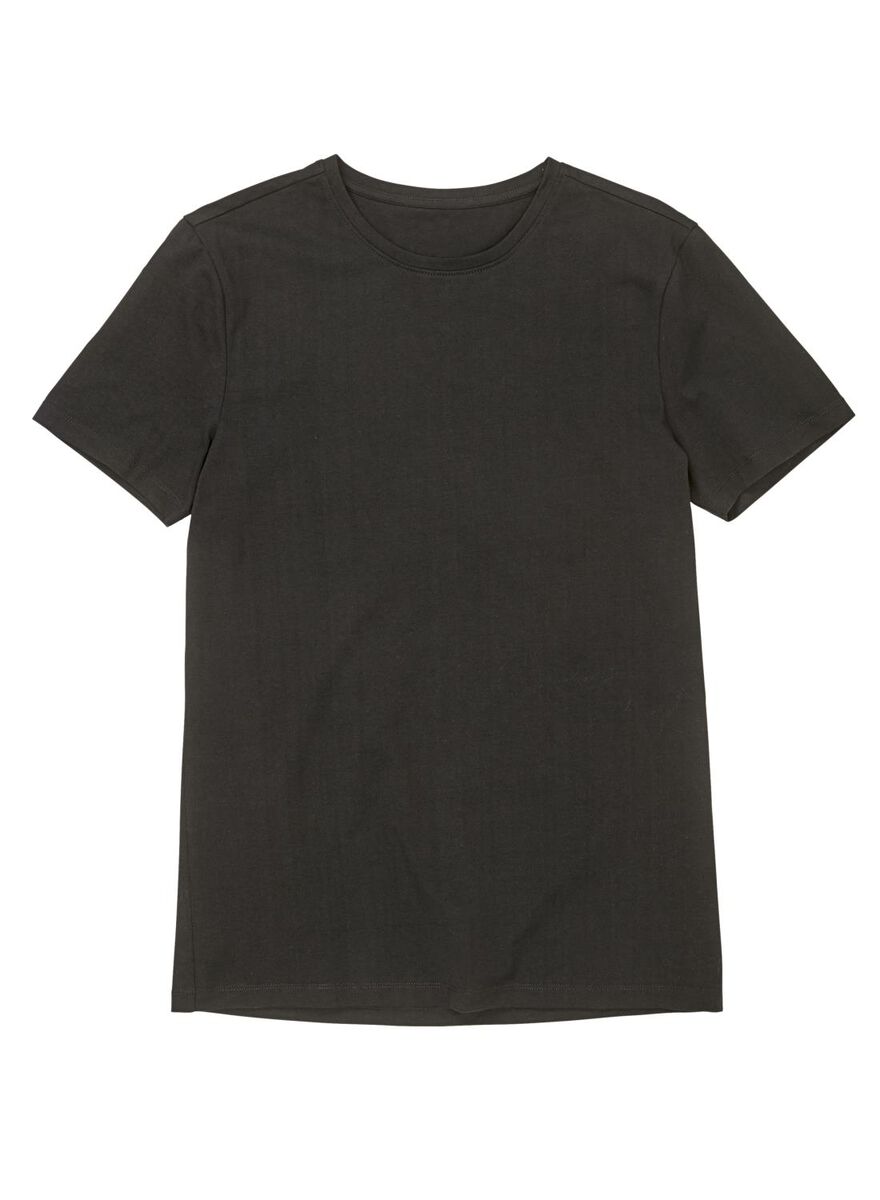 heren t-shirt slim fit o-hals zwart M - 34276814 - HEMA