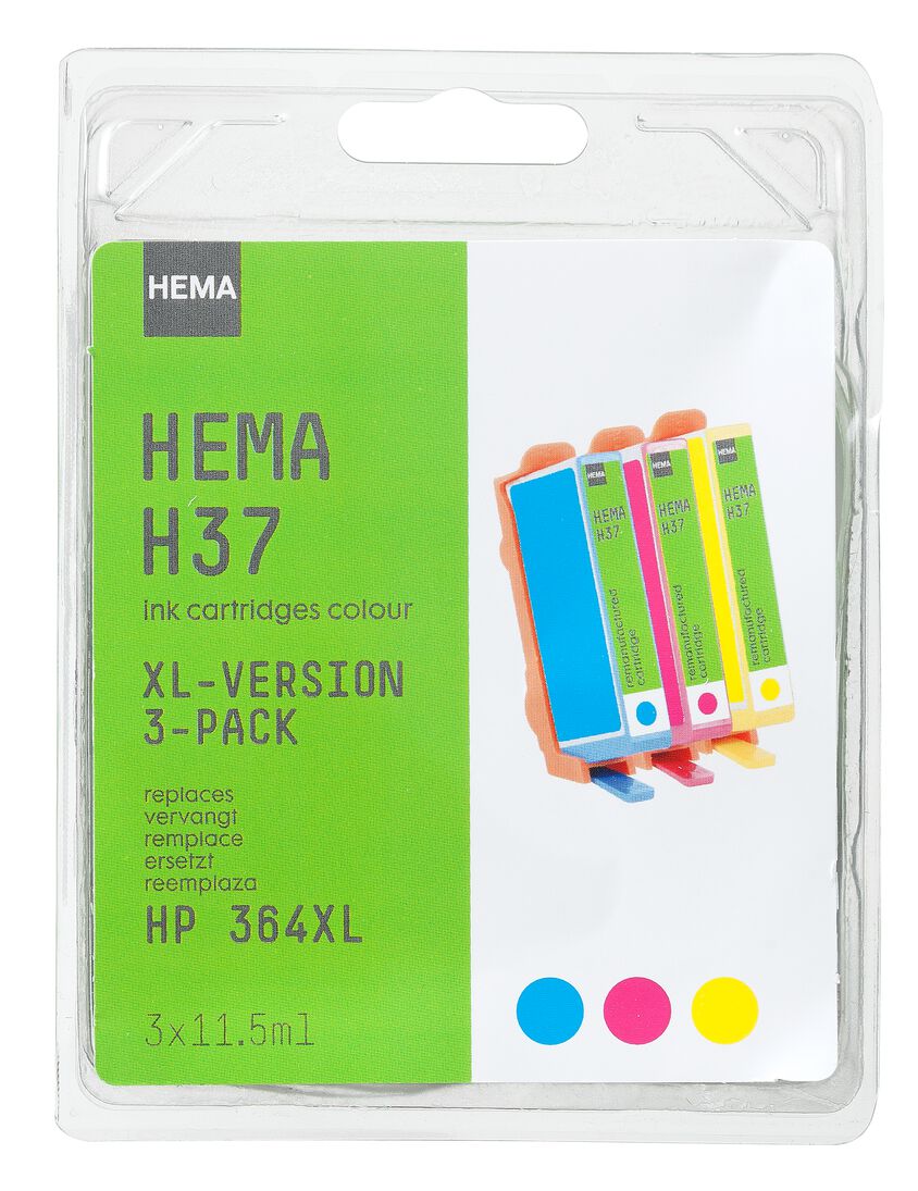Volgen Volgen Raak verstrikt HEMA cartridge H37 voor de HP 364 CMY Multipack XL - HEMA