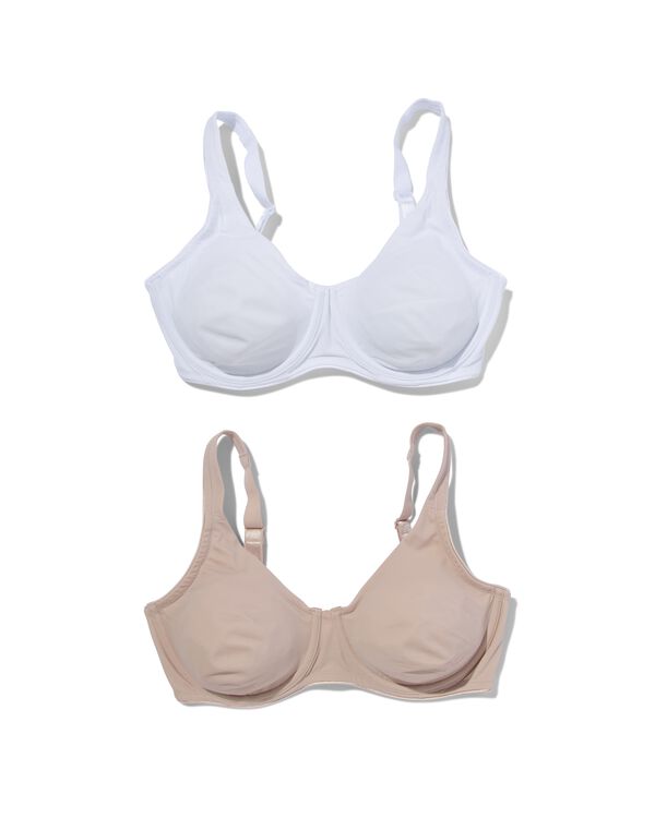 niet voorgevormde bh met beugel E-F - 2 stuks multi multi - 1000028569 - HEMA