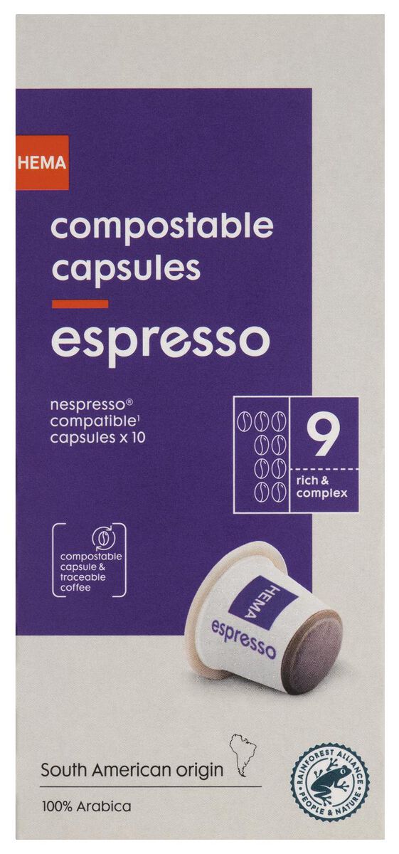 koffiecups espresso - 10 stuks - 17180022 - HEMA