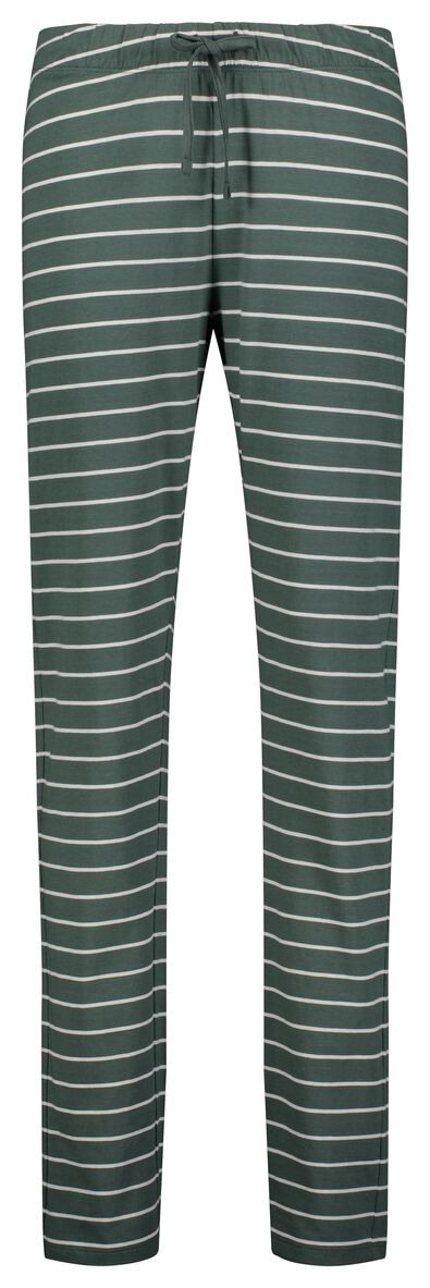 dames pyjama katoen strepen groen - 1000026653 - HEMA
