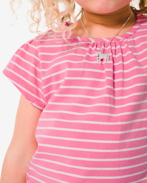 kinder t-shirt met strepen roze 110/116 - 30896966 - HEMA