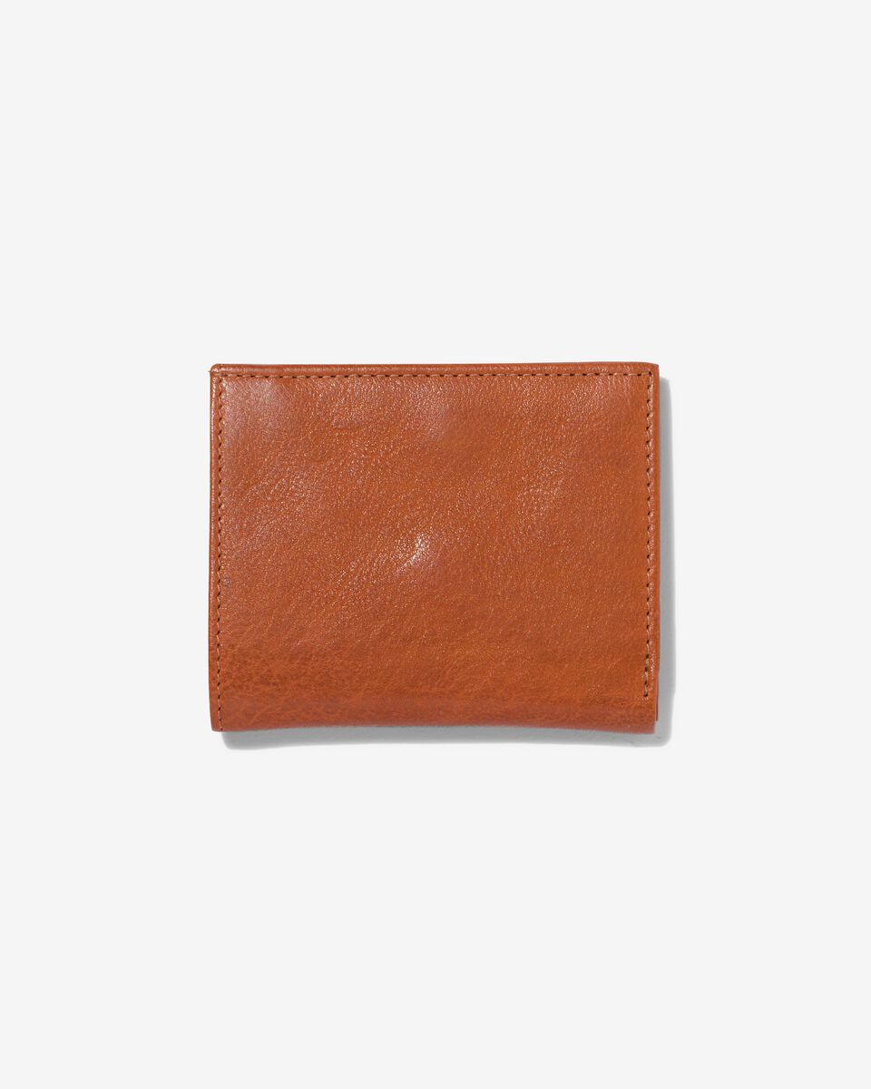 billfold portemonnee bruin leer RFID 8.2x10 - 18110030 - HEMA