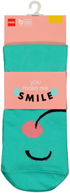 sokken met katoen you make me smile mintgroen mintgroen - 1000029361 - HEMA