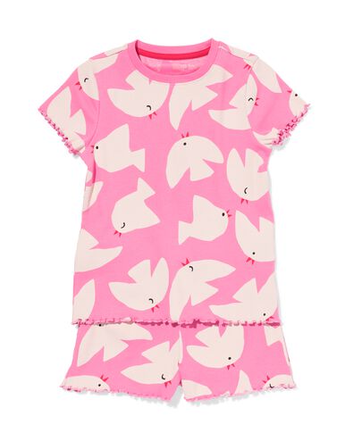 kinder shortama rib vogel roze roze - 23090680PINK - HEMA
