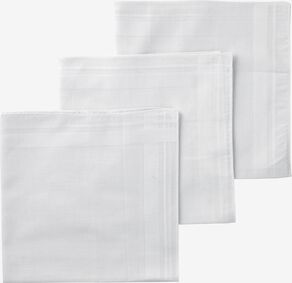 waar dan ook Goedaardig middag zakdoeken wit 40x40 - 3 stuks - HEMA