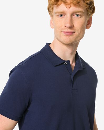 herenpolo donkerblauw donkerblauw - 2140340DARKBLUE - HEMA