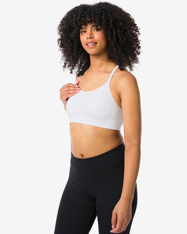 naadloze sporttop light support wit wit - 21770140WHITE - HEMA