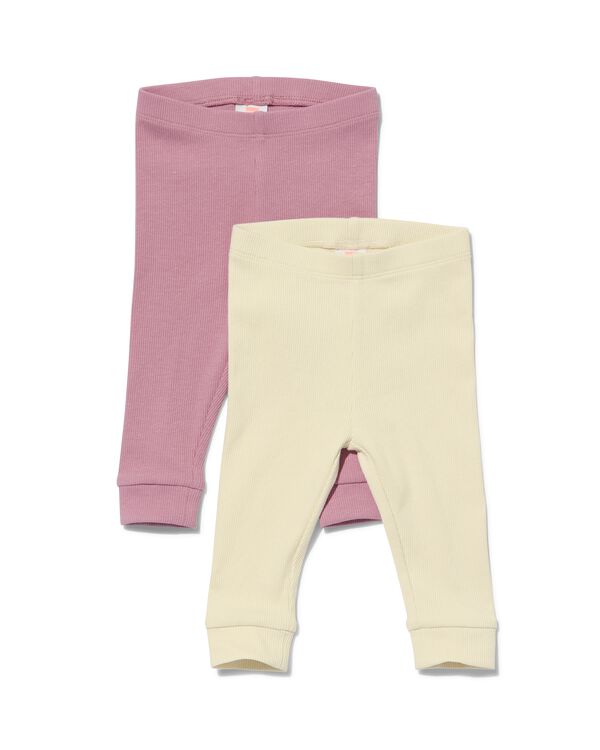 baby leggings rib - 2 stuks roze roze - 33004750PINK - HEMA