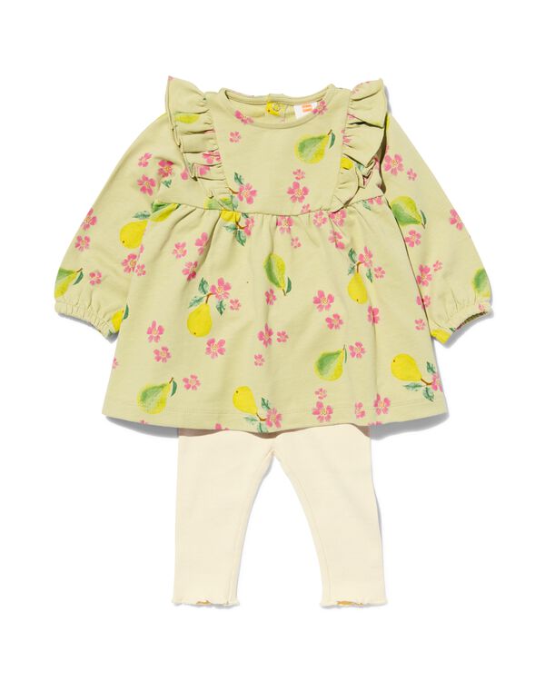 baby set jurk met legging lichtgroen lichtgroen - 33004250LIGHTGREEN - HEMA