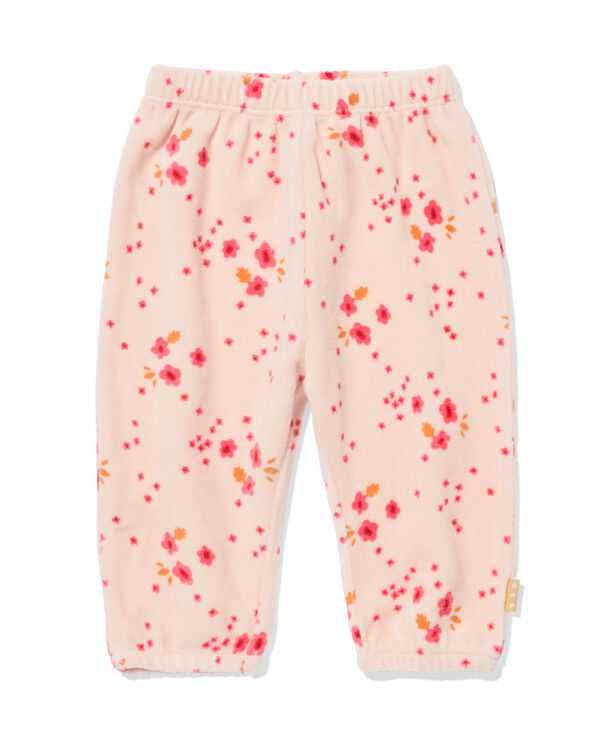 newborn broek velours bloemen lichtroze lichtroze - 33435420LIGHTPINK - HEMA