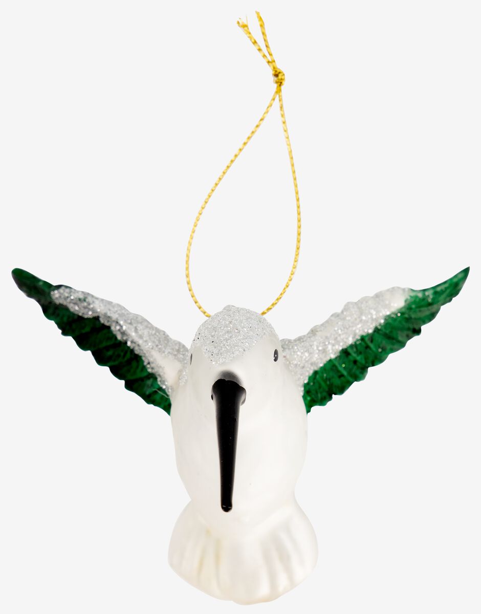 kerstbal glas kolibrie 9cm - 25130284 - HEMA