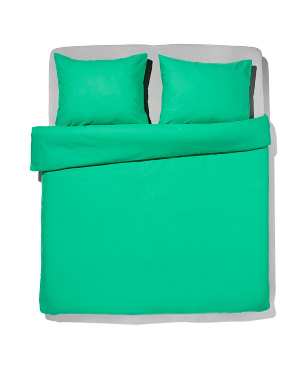 dekbedovertrek 240x200/220cm zacht katoen groen - 5750072 - HEMA