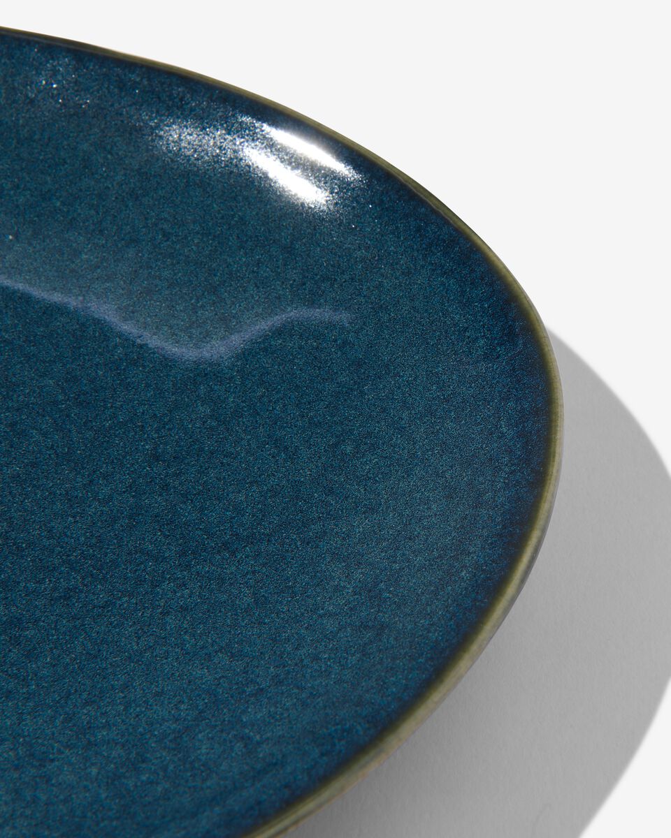 schaal ovaal - 30 cm - Porto - reactief glazuur - donkerblauw - 9602224 - HEMA