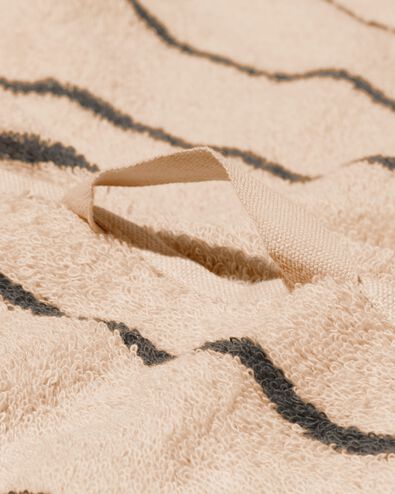 handdoek 100x150 zware kwaliteit lichtbruin met grijze streep donkergrijs handdoek 100 x 150 - 5254705 - HEMA