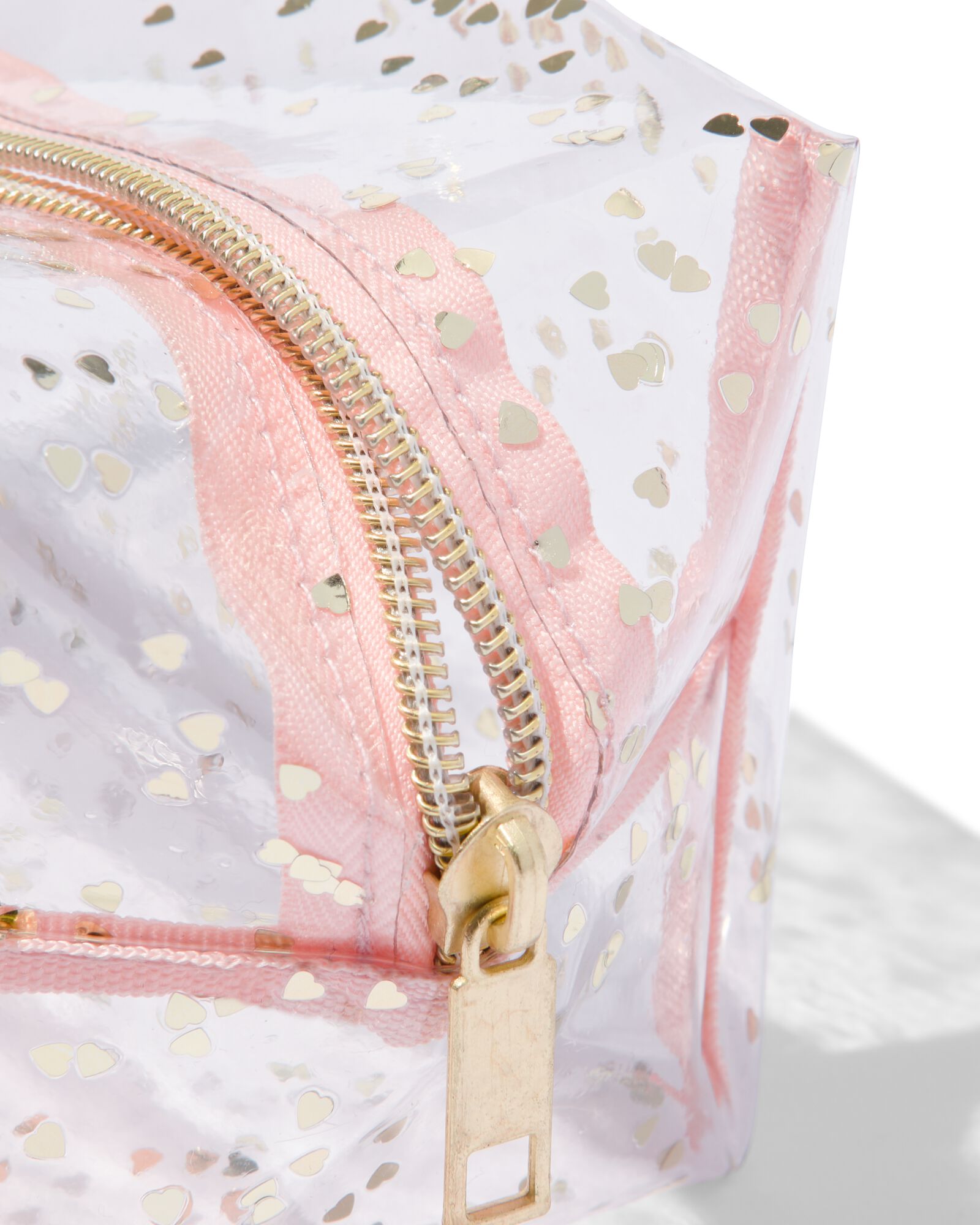 etui transparant hartjes goud - 14490047 - HEMA