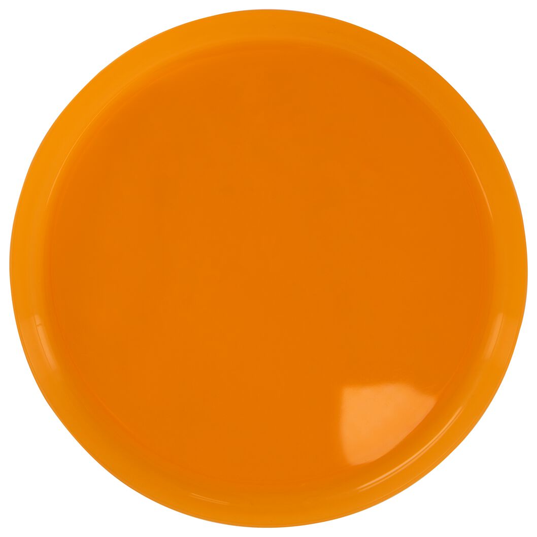 Werkwijze vat warm plastic borden herbruikbaar Ø22.5cm oranje - 4 stuks - HEMA