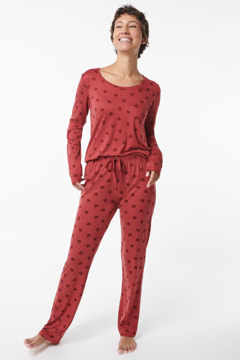 Demonteer Aanzetten Regelmatigheid dames pyjama micro rood - HEMA