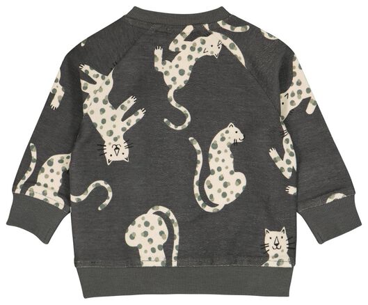baby sweater cheetah donkergrijs - 1000024510 - HEMA