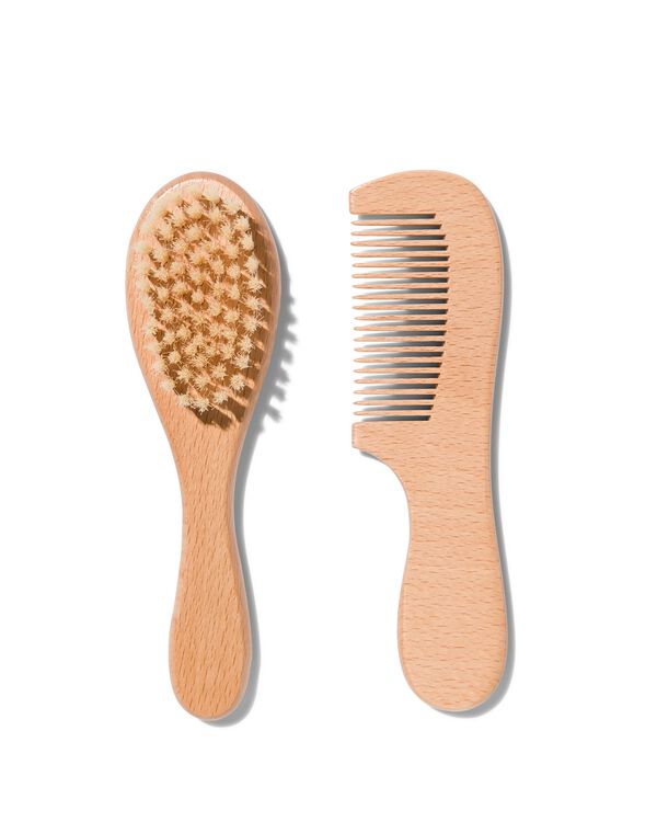 baby kam en borstel hout - 33502550 - HEMA