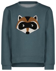 kinder sweater met wasbeer blauw blauw - 1000029100 - HEMA