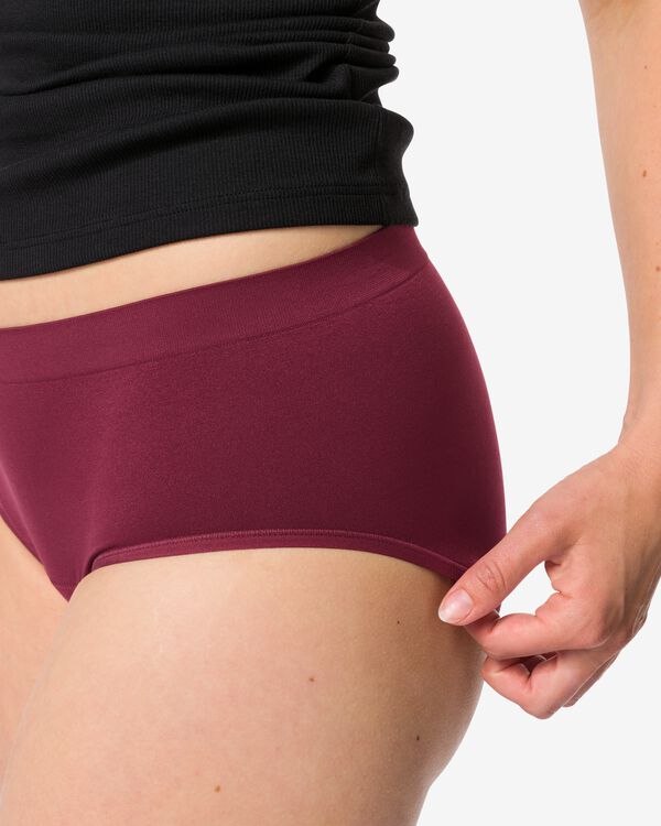 menstruatiehipster naadloos lichte absorbtie bordeauxrood bordeauxrood - 19601744BURGUNDYRED - HEMA