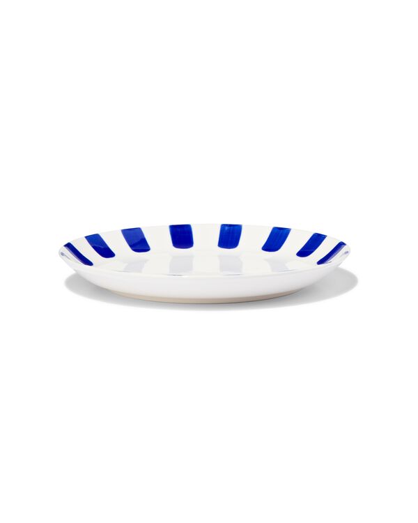 gebaksbordje Ø17cm Tafelgenoten new bone wit met blauw - 9650008 - HEMA