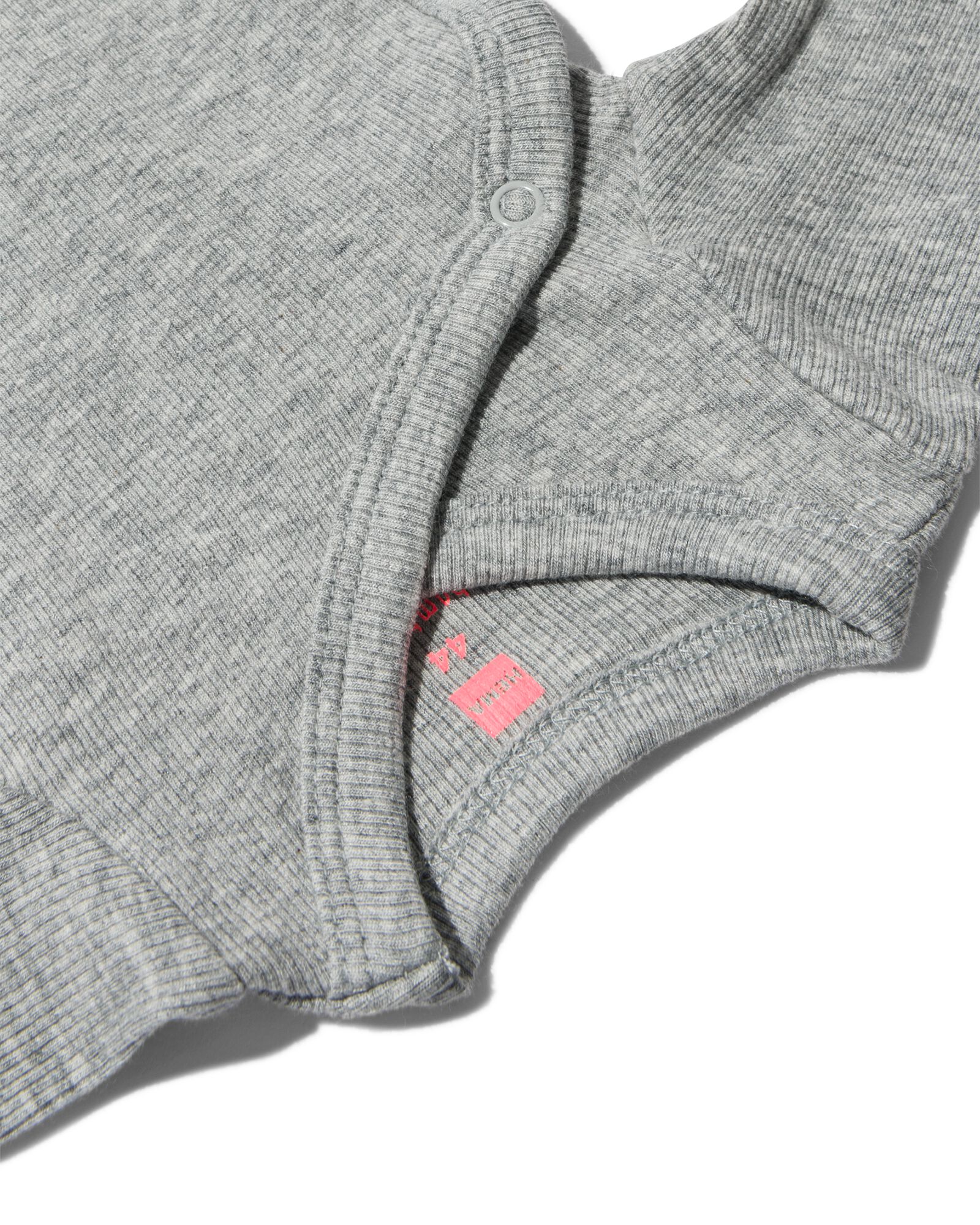 meegroei overslagromper rib met bamboe stretch grijsmelange grijsmelange - 1000013400 - HEMA