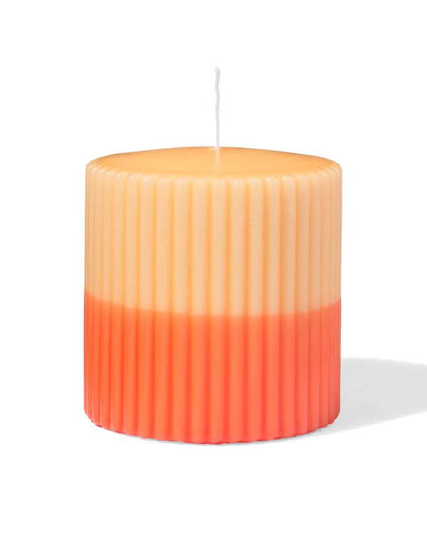 stompkaars Ø10x10cm ribbel lichtoranje-oranje - 13504038 - HEMA